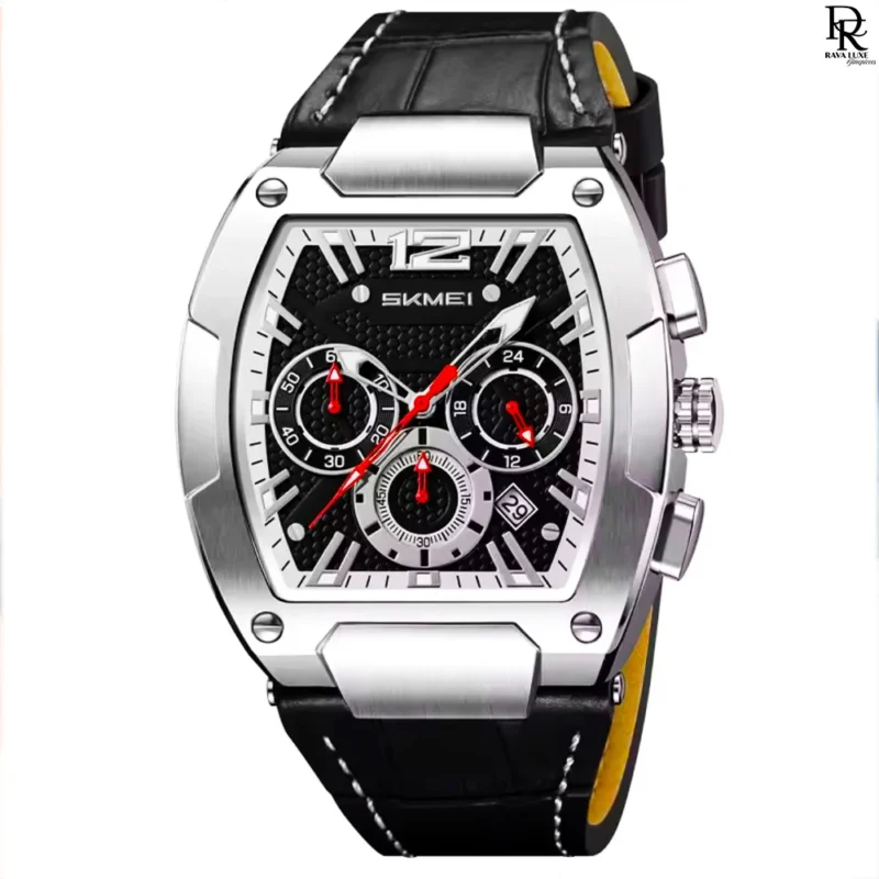 Skmei premium edition watch, Skmei chronograph watch Pakistan, leather strap chronograph watch, Skmei original men’s watch 2025, Skmei stainless steel case watch, best men’s watches under 5000