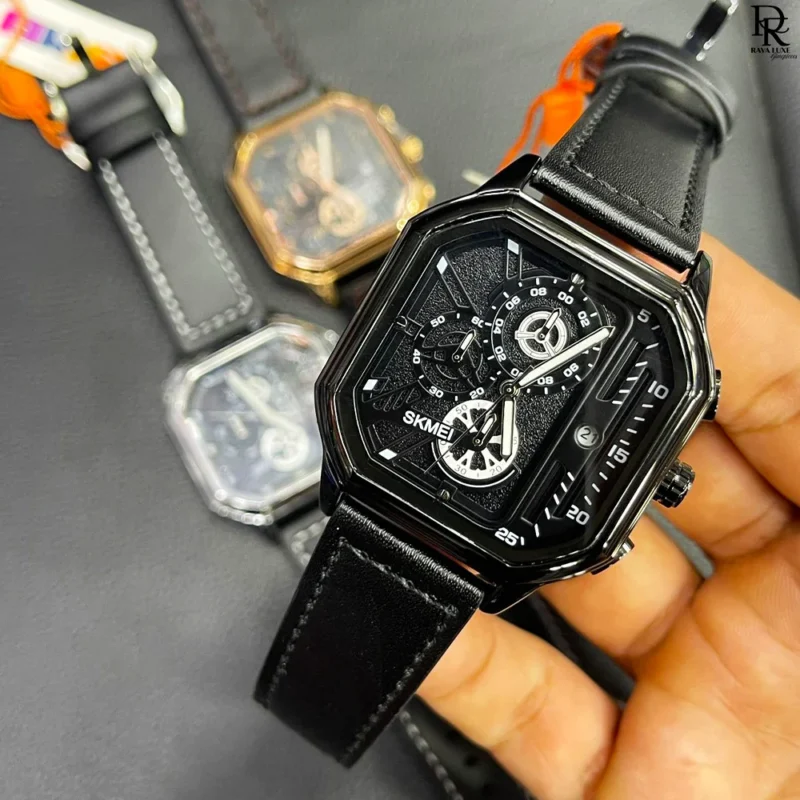 Skmei 1963 watch Pakistan, Skmei premium edition, hexagonal dial watch, Skmei leather strap watch, men’s luxury watch under 5000, original Skmei 1963 price Pakistan, stylish gents wristwatch