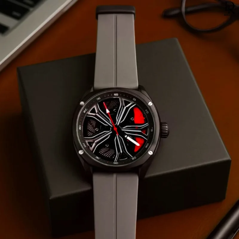 spinner watch BMW dial, men’s spinner watch price in Pakistan, BMW style wristwatch, sporty rubber strap watch, rim design watch for men, luxury spinner watches
