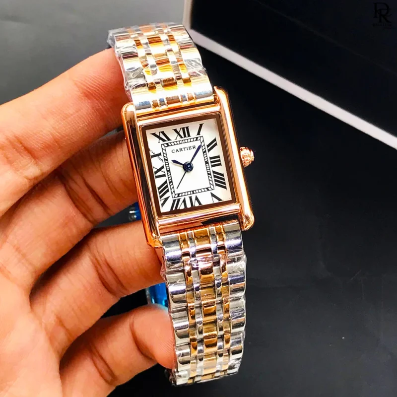 Cartier Watch for Women, Cartier Tank Model, Luxury Ladies Watch, Stainless Steel Women Watch, Quartz Cartier Watch