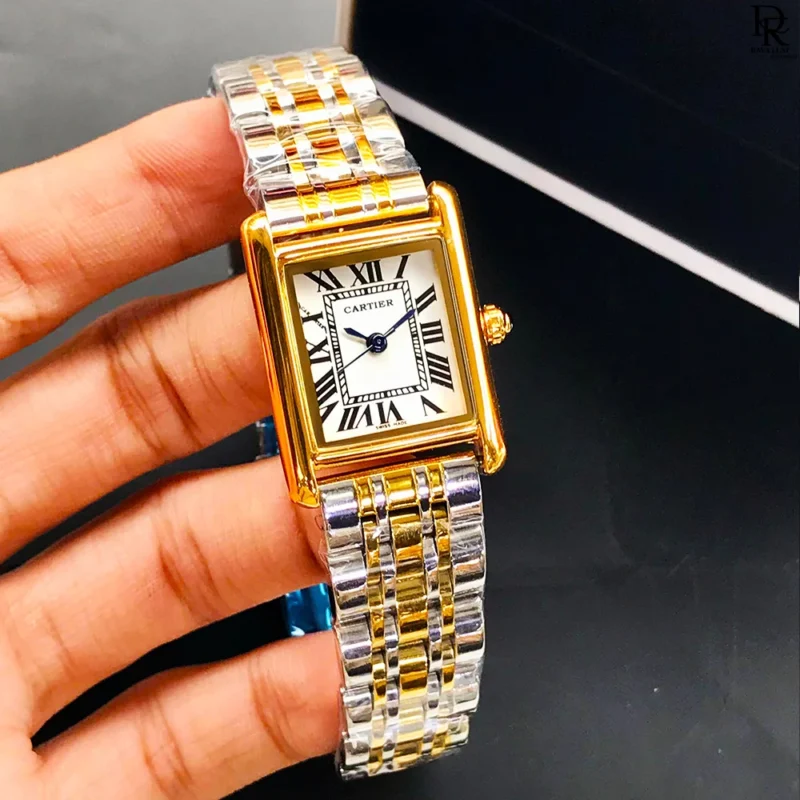 Cartier Watch for Women, Cartier Tank Model, Luxury Ladies Watch, Stainless Steel Women Watch, Quartz Cartier Watch