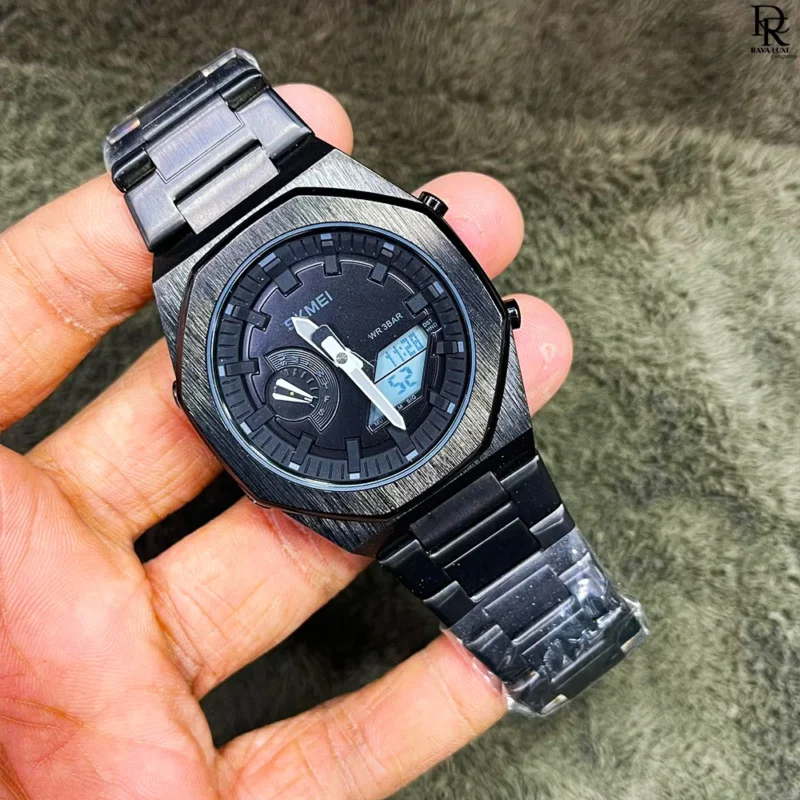 SKMEI World Time Watch, Dual Time Analog Digital Watch, SKMEI Men’s Waterproof Watch, Quartz Sport Watch, Stainless Steel SKMEI Watch