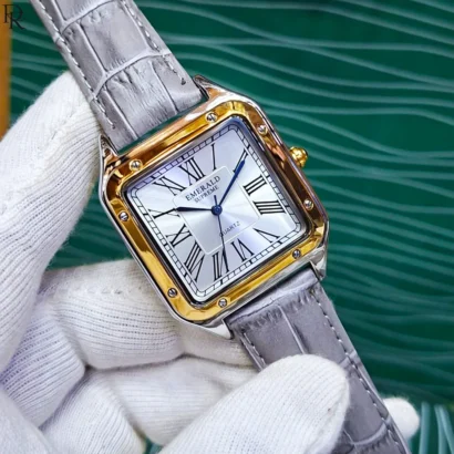 Emerald Original watch, Cartier style Pakistan, slim case watch, leather strap men’s watch, luxury look watch, premium dress watches