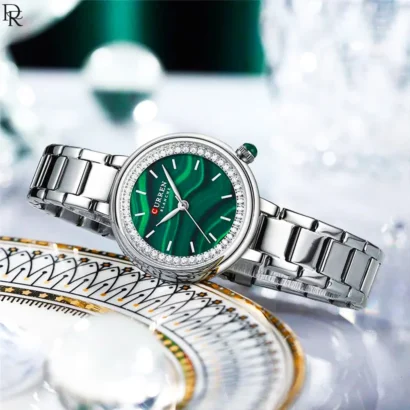 Curren women watch Pakistan, stone dial watch, stainless steel ladies watch, original Curren watch, gift watch for women