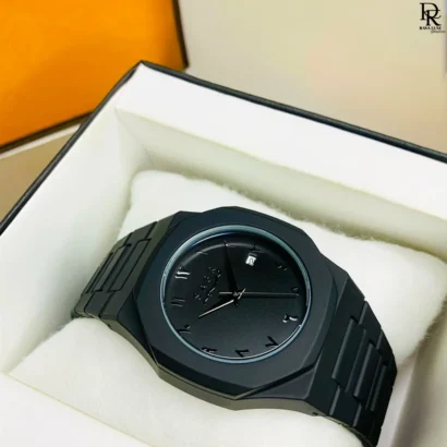 Arabic Dial Watch | Black Fiber Chain Watch | Minimal Luxury Watch Pakistan | Aesthetic Menβs Watch | Sabr Watch Black