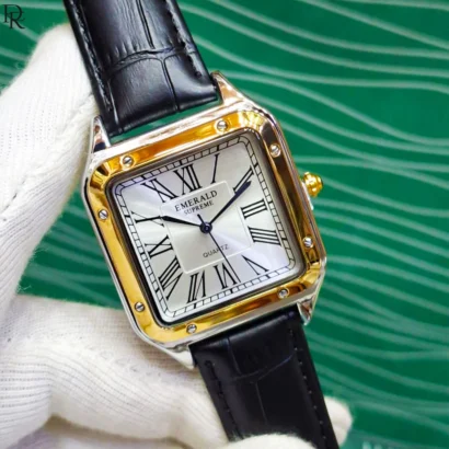 Emerald Original watch, Cartier style Pakistan, slim case watch, leather strap men’s watch, luxury look watch, premium dress watches
