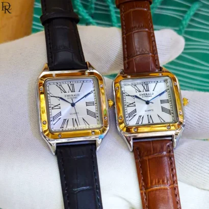 Emerald Original watch, Cartier style Pakistan, slim case watch, leather strap men’s watch, luxury look watch, premium dress watches