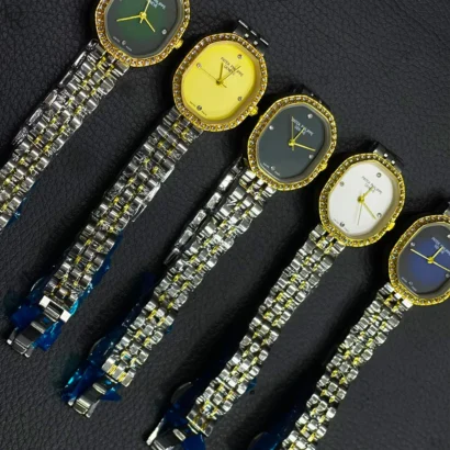Patek Philippe Ladies Watch Luxury Ladies Watch Pakistan Stone Bezel Ladies Watch Two-tone Bracelet Ladies Watch Premium Womens Wrist Watch Gift Watch for Her