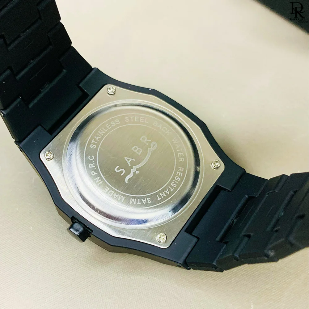 π°οΈ AURA SABR β Full Black Arabic Dial 4 Arabic Dial Watch | Black Fiber Chain Watch | Minimal Luxury Watch Pakistan | Aesthetic Menβs Watch | Sabr Watch Black