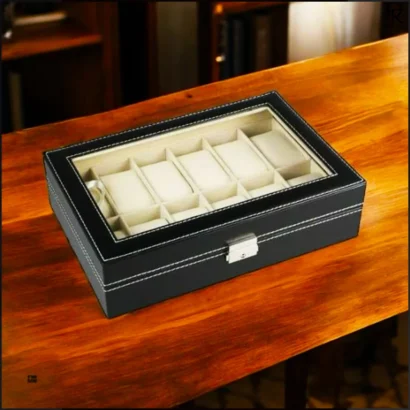 Watch Storage Box Pakistan 12 Slot Watch Display Box Luxury PU Leather Watch Organizer Watch Case for Men Watch Collection Display Box Best Watch Storage Box Under 3500