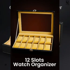 🧳 PU Leather Watch Storage Box – 12 Slots