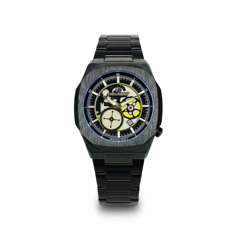 CHAXIGO 6829G men’s watch, luxury men’s watch Pakistan, stainless steel chain watch, butterfly lock watch, date display men’s watch, premium gift watch, trendy men’s wristwatch