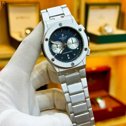 Hublot second copy watch, Hublot metal strap watch, master lock watch, date working men’s watch, heavy metal watches Pakistan, budget luxury watch