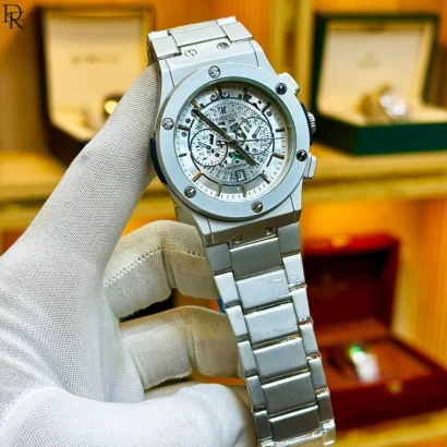 Hublot second copy watch, Hublot metal strap watch, master lock watch, date working men’s watch, heavy metal watches Pakistan, budget luxury watch