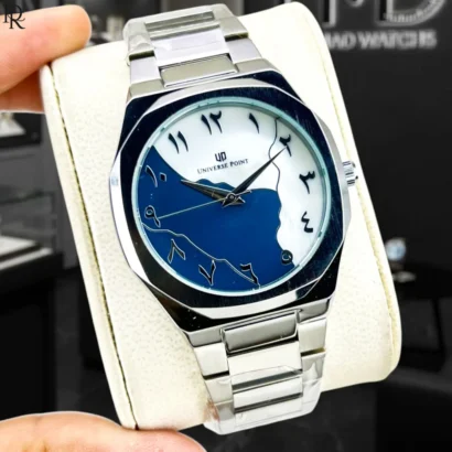 Aura metal watch, Universe Point watch, steel chain watch, butterfly lock watch, water resistant menβs watch, original brand watches Pakistan
