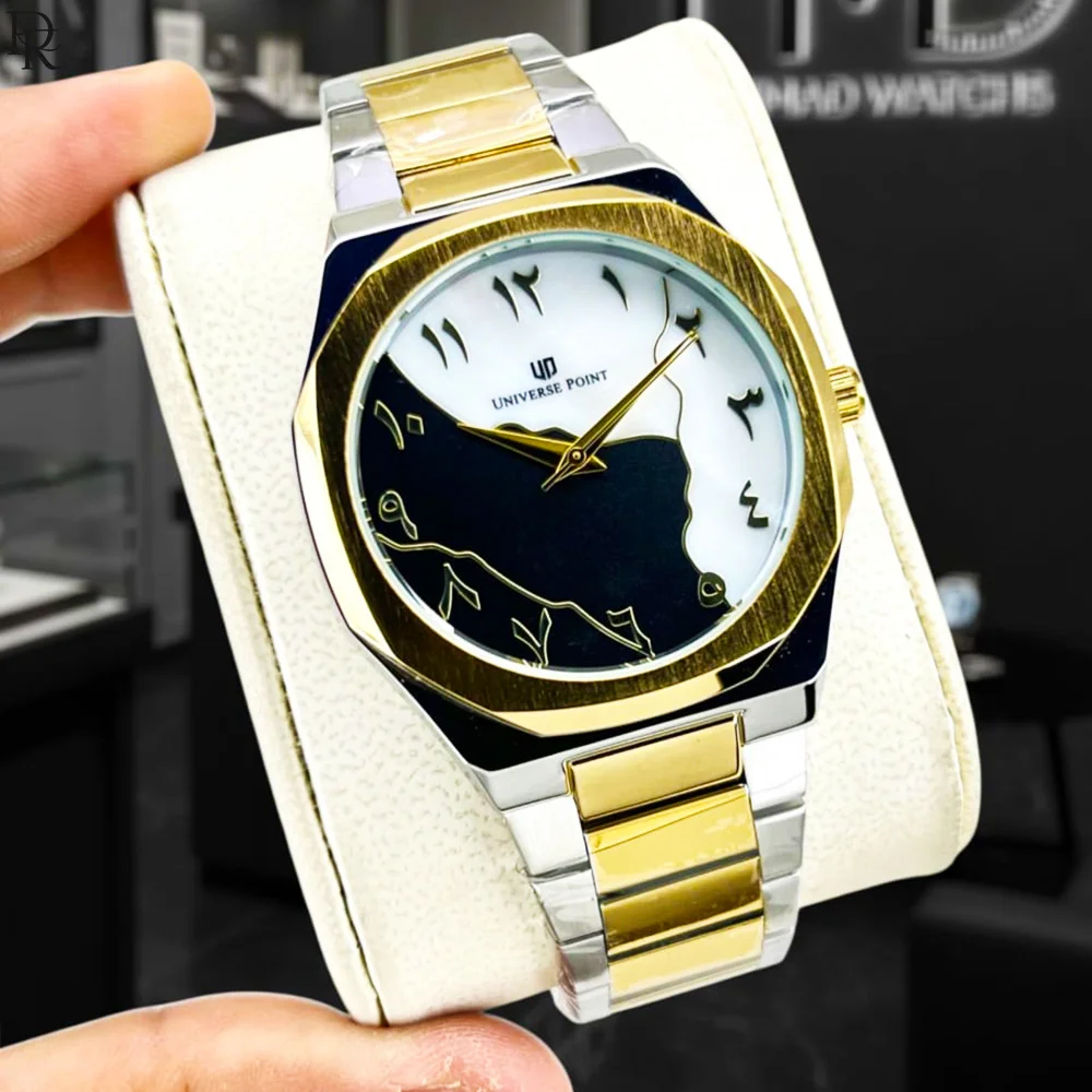 π°οΈ UNIVERSE POINT β Aura Metal Watch (Original Brand) 7 Aura metal watch, Universe Point watch, steel chain watch, butterfly lock watch, water resistant menβs watch, original brand watches Pakistan