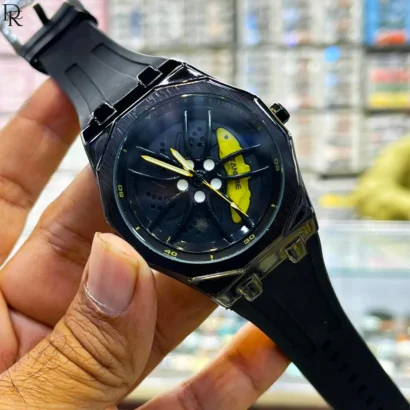 Tankre spinner watch, rotating dial watch, rubber strap men’s watch, trendy watches Pakistan, unique design watches