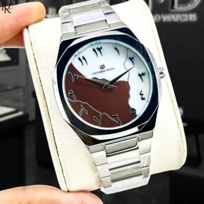 Aura metal watch, Universe Point watch, steel chain watch, butterfly lock watch, water resistant menβs watch, original brand watches Pakistan