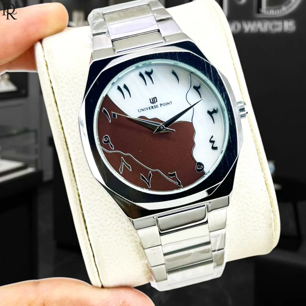 π°οΈ UNIVERSE POINT β Aura Metal Watch (Original Brand) 4 Aura metal watch, Universe Point watch, steel chain watch, butterfly lock watch, water resistant menβs watch, original brand watches Pakistan