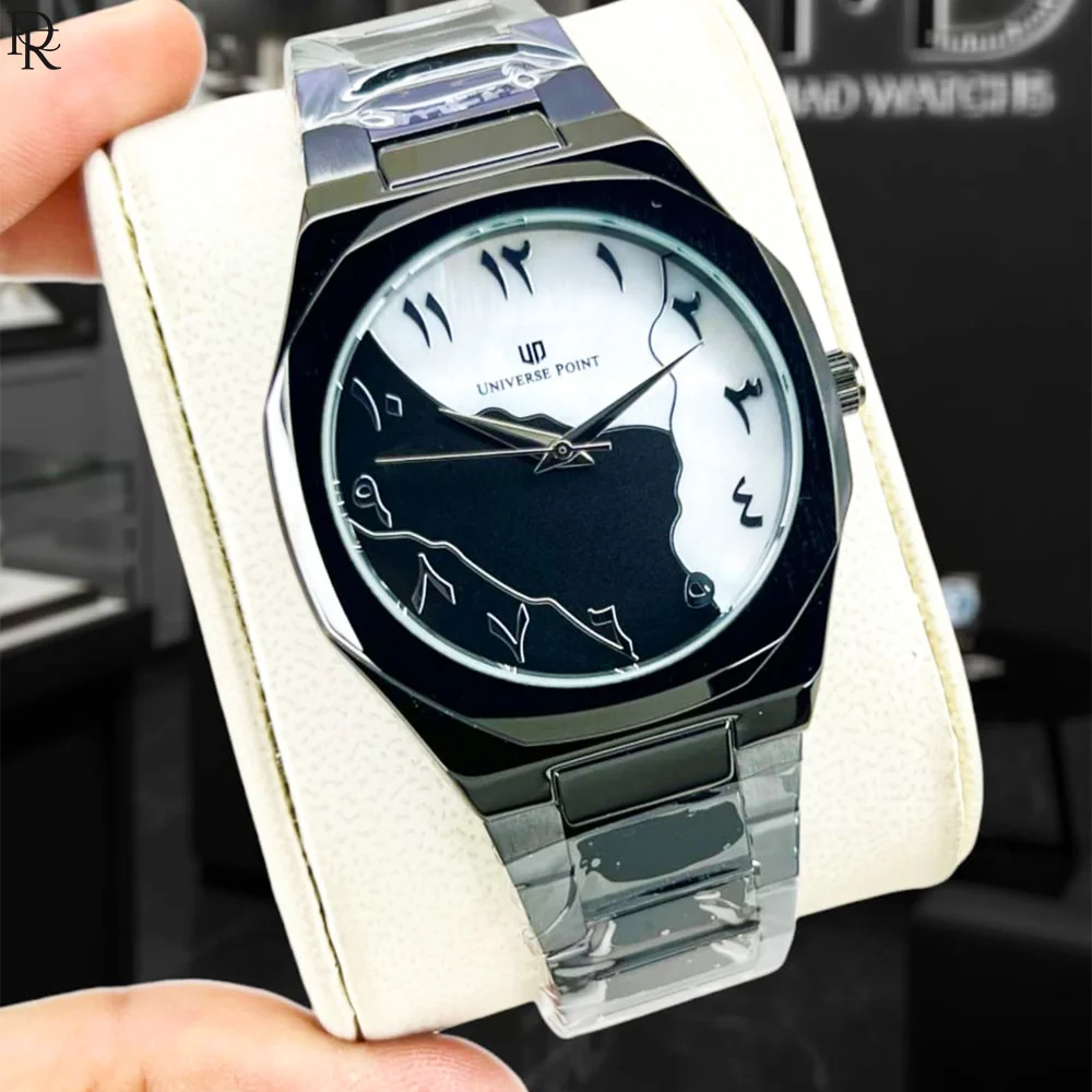 π°οΈ UNIVERSE POINT β Aura Metal Watch (Original Brand) 2 Aura metal watch, Universe Point watch, steel chain watch, butterfly lock watch, water resistant menβs watch, original brand watches Pakistan