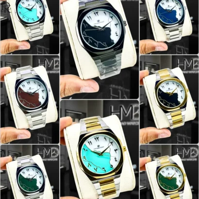 Aura metal watch, Universe Point watch, steel chain watch, butterfly lock watch, water resistant menβs watch, original brand watches Pakistan