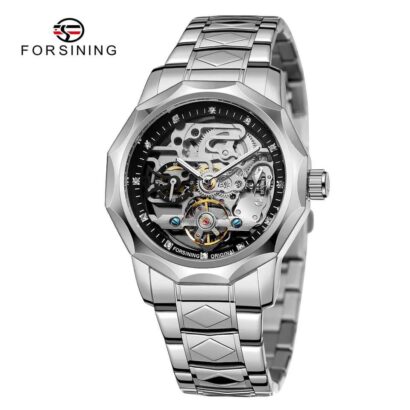 Forsining original watch, automatic skeleton watch Pakistan, tourbillon style watch, mechanical men’s watch, transparent back watch, heavy automatic watch