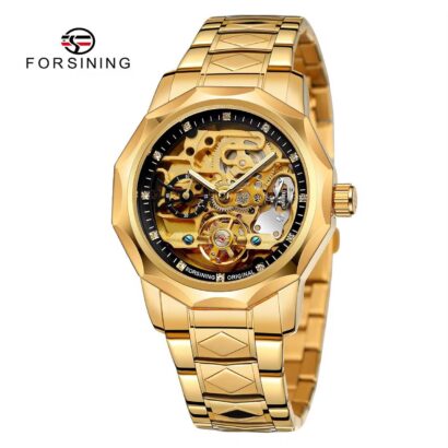 Forsining original watch, automatic skeleton watch Pakistan, tourbillon style watch, mechanical men’s watch, transparent back watch, heavy automatic watch