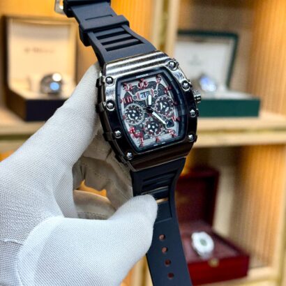 RM style watch Pakistan, Richard Mille look watch, quartz RM watch, rubber strap men’s watch, sporty luxury style watch