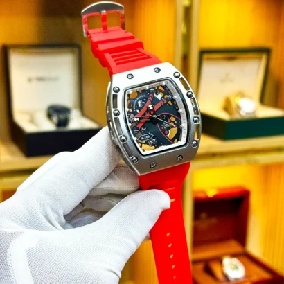 RM skeleton watch, Richard Mille style watch Pakistan, quartz skeleton watch, rubber strap sports watch, RM look watch