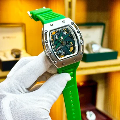 RM skeleton watch, Richard Mille style watch Pakistan, quartz skeleton watch, rubber strap sports watch, RM look watch