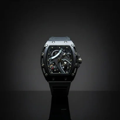 RM skeleton watch, Richard Mille style watch Pakistan, quartz skeleton watch, rubber strap sports watch, RM look watch