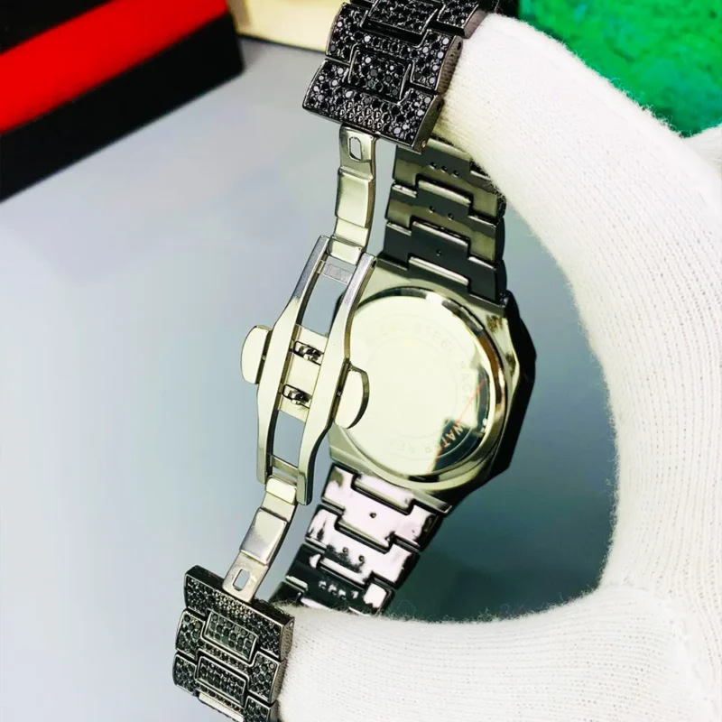 Home 3 28 🕰️ PATEK PHILIPPE – Full Stone Style Watch (Second Copy)