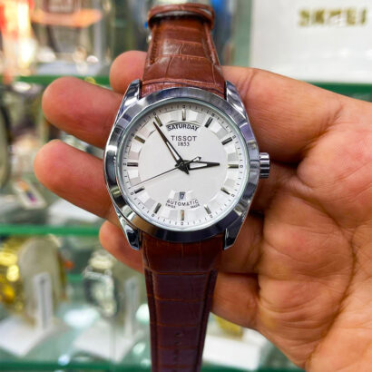 Tissot 1853 second copy, Tissot style watch Pakistan, quartz formal watch, leather strap dress watch, butterfly lock watch