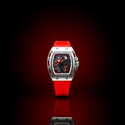 RM skeleton watch, Richard Mille style watch Pakistan, quartz skeleton watch, rubber strap sports watch, RM look watch