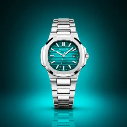 Patek second copy watch, Patek style watch Pakistan, quartz dress watch, butterfly lock metal strap watch, luxury style watch under 3000