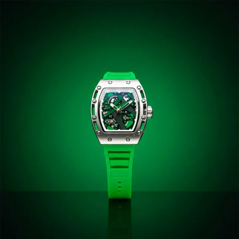 Home 3 52 RM skeleton watch, Richard Mille style watch Pakistan, quartz skeleton watch, rubber strap sports watch, RM look watch