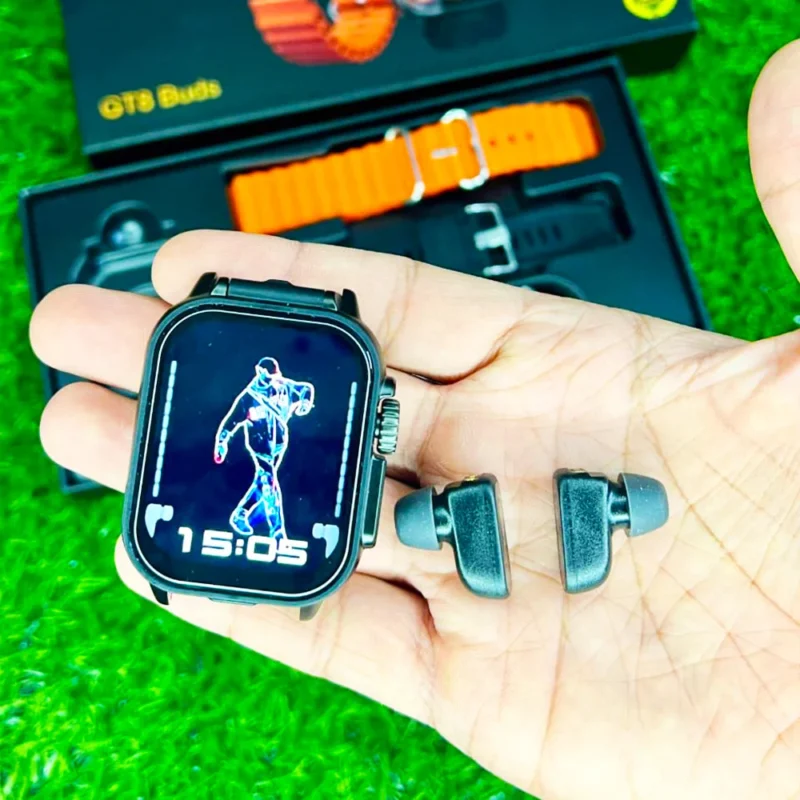 Home 3 26 A special-edition smart watch featuring built-in wireless earbuds, AMOLED display, metal body, and dual straps — all-in-one wearable convenience.