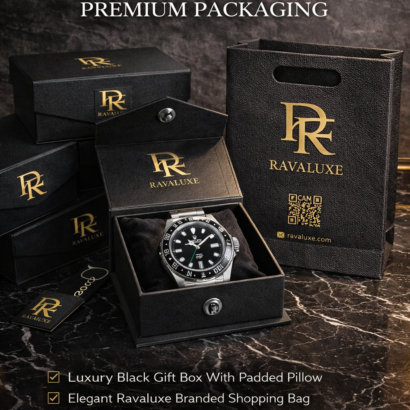 A Submariner-style men’s watch with quartz movement, working date, and butterfly lock — classic diver look at an affordable price.