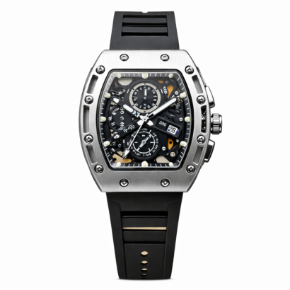 RM skeleton watch, Richard Mille style watch Pakistan, quartz skeleton watch, rubber strap sports watch, RM look watch
