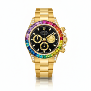 🕰️ ROLEX Rainbow Stone – Style Watch (Second Copy)