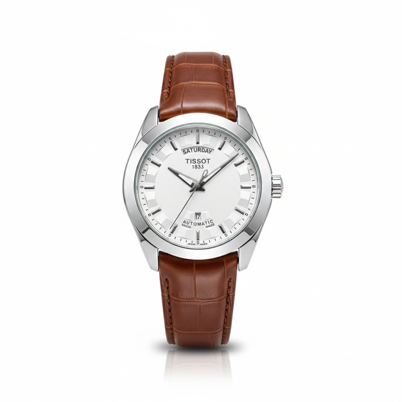 Tissot 1853 second copy, Tissot style watch Pakistan, quartz formal watch, leather strap dress watch, butterfly lock watch