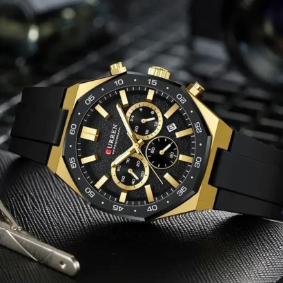 CURREN original watch Pakistan, CURREN chronograph, quartz chronograph watch, silicone strap watch, men’s branded watches Pakistan
