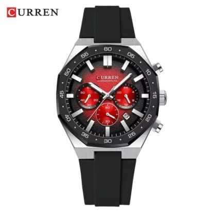 CURREN original watch Pakistan, CURREN chronograph, quartz chronograph watch, silicone strap watch, men’s branded watches Pakistan