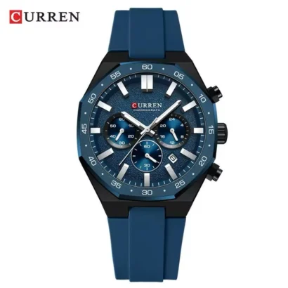 CURREN original watch Pakistan, CURREN chronograph, quartz chronograph watch, silicone strap watch, men’s branded watches Pakistan
