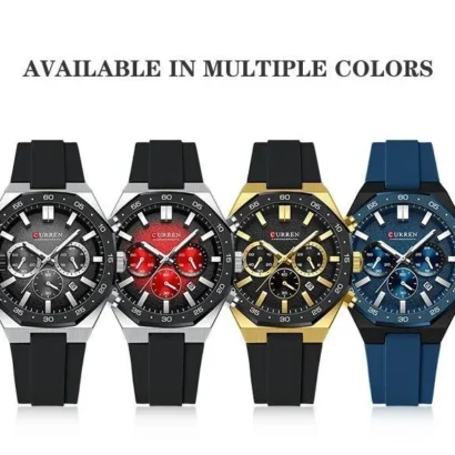 CURREN original watch Pakistan, CURREN chronograph, quartz chronograph watch, silicone strap watch, men’s branded watches Pakistan