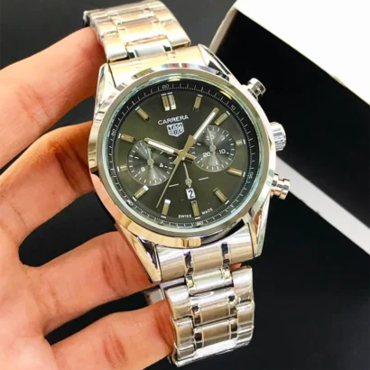 Tag Heuer Carrera mens watch Pakistan, Carrera heavy watch, stainless steel men watch Pakistan, quartz men watch with date, sporty men watch Pakistan, Tag style watch