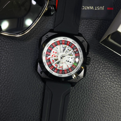 SKMEI casino watch Pakistan, roulette dial watch, rotating dial men watch, SKMEI original watch Pakistan, sporty luxury men watch, silicon strap men watch