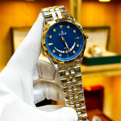 SEASTAR original men’s watch with quartz movement, date function, and metal strap with butterfly lock — clean luxury look with solid finishing.