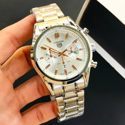 Tag Heuer Carrera mens watch Pakistan, Carrera heavy watch, stainless steel men watch Pakistan, quartz men watch with date, sporty men watch Pakistan, Tag style watch