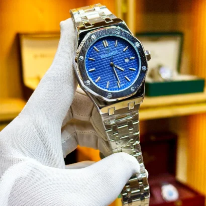 AP men watch Pakistan, Audemars style watch Pakistan, AP second copy watch, metal strap men watch Pakistan, quartz men watch with date, luxury style men watch
